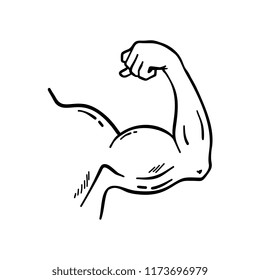 Bodybuilder muscle flex arm vector illustration