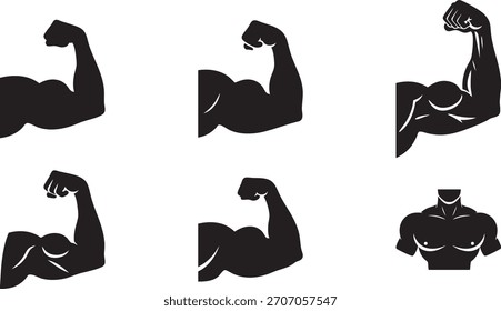 Bodybuilder muscle flex arm vector illustration. suitable for graphic work