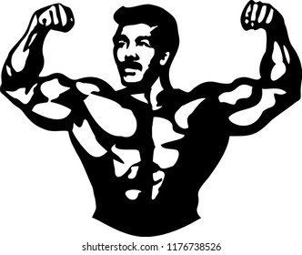bodybuilder with mustache