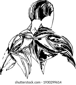 Bodybuilder out vector. Muscular bodybuilder guy standing on gym and posing triceps muscle.