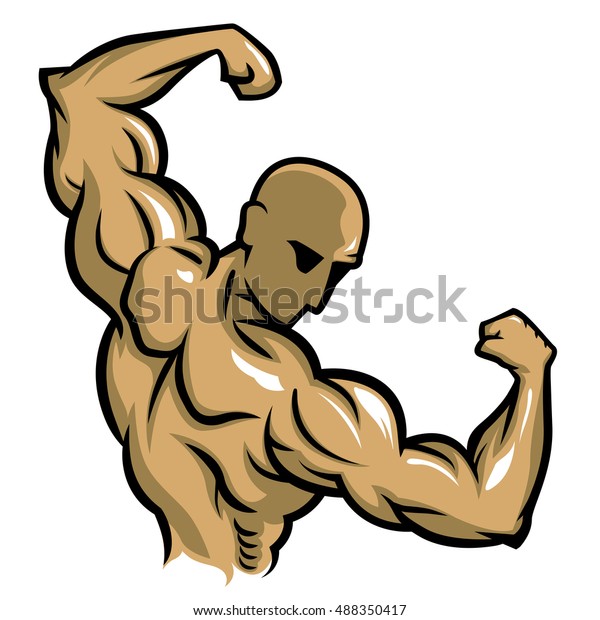 Bodybuilder Pose Back Double Biceps Simple 스톡 벡터로열티 프리 488350417 Shutterstock 3711
