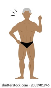 Bodybuilder Senior Male With Small Gut Pose