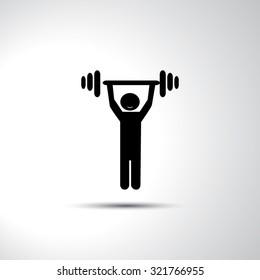 Bodybuilder sign flat icon