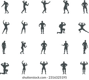 Bodybuilder silhouette, Fitness and bodybuilder silhouette, Bodybuilder silhouette clip art, Bodybuilder SVG