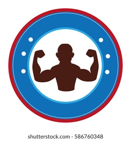 bodybuilder silhouette isolated icon