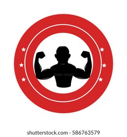 bodybuilder silhouette isolated icon