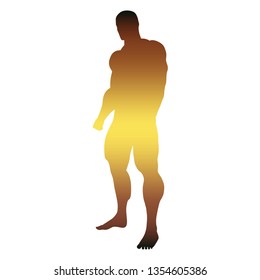 Bodybuilder silhouette. Muscular man posing. Simple style illustration. Sport concept