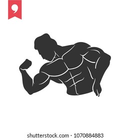 Bodybuilder silhouette vector icon
