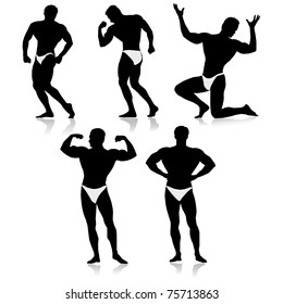 Bodybuilder silhouette.Vector