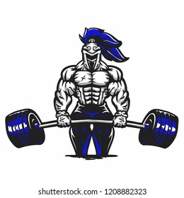 Bodybuilder spartan in the gym vector illustration