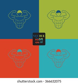 Bodybuilder sport icon