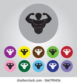 Bodybuilder sport icon