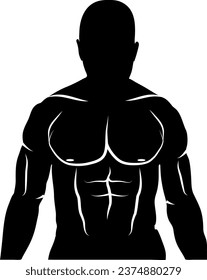 Stehende Silhouettenvektordatei des Bodybuilders