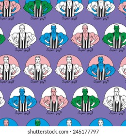 bodybuilder in a striped pattern pop art