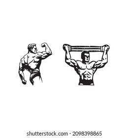 Bodybuilder vector icon illustration, bodybuilder logo