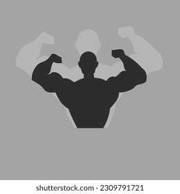 Bodybuilder vector icon. Bodybuilder showing biceps