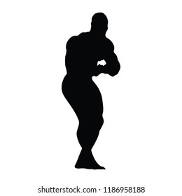 Bodybuilder. Vector silhouette against white background