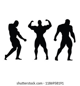 Bodybuilder. Vector silhouette against white background