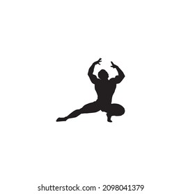 Bodybuilder. Vector silhouette against white background