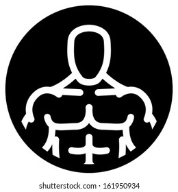 Símbolo vectorial del constructor de cuerpos sobre círculo negro