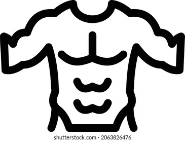 bodybuilder vector thin line icon