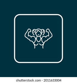 Bodybuilder woman icon line symbol. Premium quality isolated sportswoman element in trendy style.