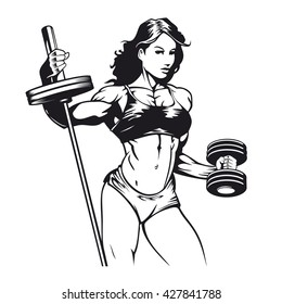 Bodybuilder woman vector image