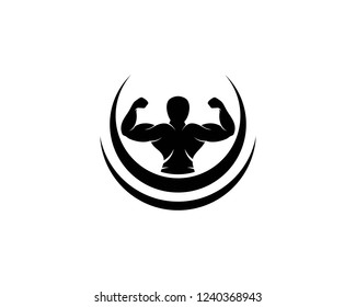 Bodybuilder,gym or fitness Logo Template