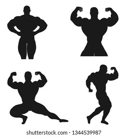 Bodybuilders collection. Vector illustration
