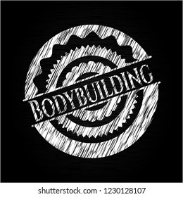 Bodybuilding chalkboard emblem