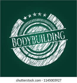 Bodybuilding with chalkboard texture