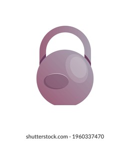 Bodybuilding composition with isolated image of kettlebell on blank background vector illustration