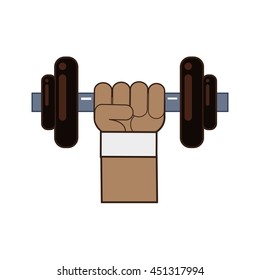 Bodybuilding concept represented by weight lifting icon. Isolated and flat illustration 