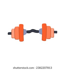 bodybuilding dumbbell cartoon. heavy workout, muscle power, barbell athletic bodybuilding dumbbell sign. isolated symbol vector illustration