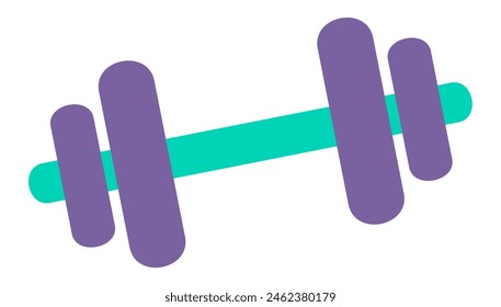 Bodybuilding dumbbell in flat design. Weightlifting heavy equipment. Vector illustration isolated.