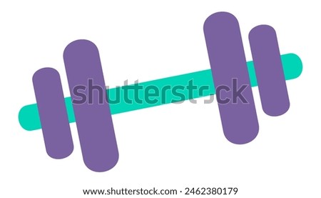 Bodybuilding dumbbell in flat design. Weightlifting heavy equipment. Vector illustration isolated.