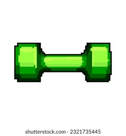 bodybuilding dumbbell game pixel art retro vector. bit bodybuilding dumbbell. old vintage illustration