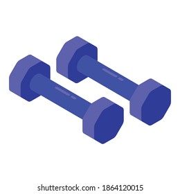 Bodybuilding dumbbells icon. Isometric of bodybuilding dumbbells vector icon for web design isolated on white background