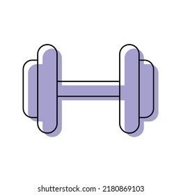 Bodybuilding Excersise Gym Equipment  Dumbbells Two Color Icon Design