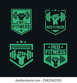 Bodybuilding fitness gym logo design template