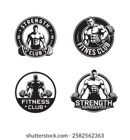 Bodybuilding fitness gym logo design template