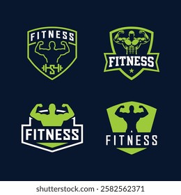 Bodybuilding fitness gym logo design template