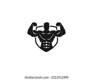 Bodybuilding and Fitness  logo design template. Gym, body builder, Sport and fitness center Vector illustration.