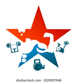 Bodybuilding and fitness symbol design