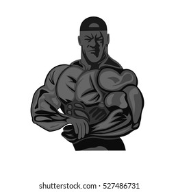 bodybuilding, fitness, weight lifting concept, vector illustration 
