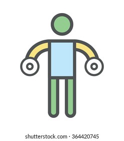 Bodybuilding Flat Icon Illustration,