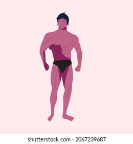 bodybuilding flat illustration and image