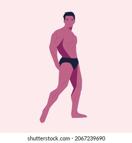 bodybuilding flat illustration and image