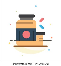 Bodybuilding, Gainer, Protein, Sports, Supplement Abstract Flat Color Icon Template