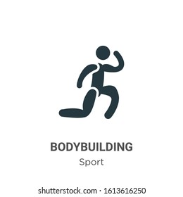 Bodybuilding glyph icon vector on white background. Flat vector bodybuilding icon symbol sign from modern sport collection for mobile concept and web apps design.